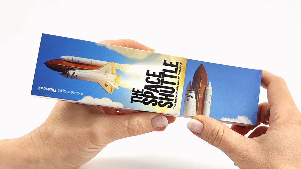 The Space Shuttle Flipbook features six iconic sequences of the Space Shuttle  Atlantis STS-125