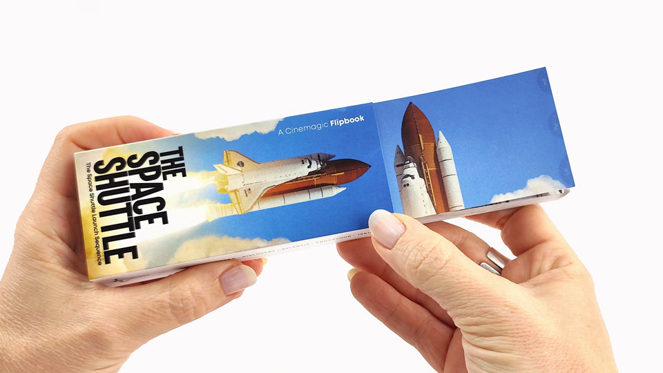 The Space Shuttle Flipbook features six iconic sequences of the Space Shuttle  Atlantis STS-125