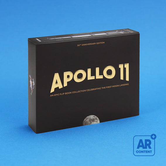 Flip book Apollo 11 by Flipboku with Augmented Reality. Space Gift with original NASA footage.