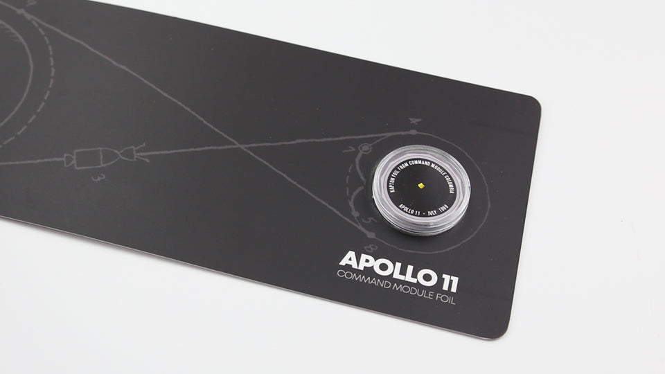 APOLLO 11 FOIL BUNDLE - Exclusive bundle that includes a real fragment of mission-flown Kapton Foil that protected the Columbia Command Module during its re-entry to Earth. A unique collector&#39;s item.