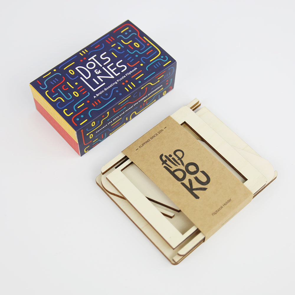 THE HOLDER PACK – Get your Dots & Lines Puzzle Flipbook with your Flipboku Holder, a great tool that makes your life easier and the drawing process more comfortable.