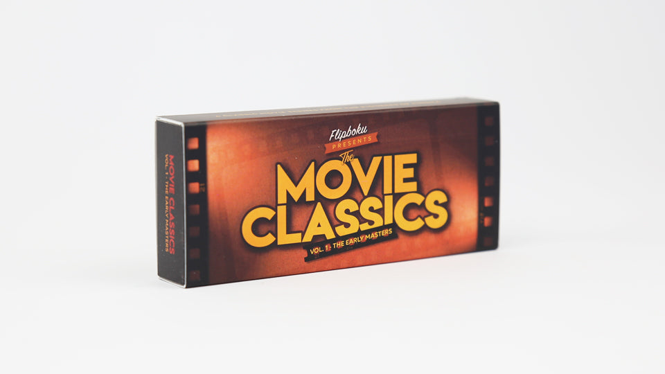 MOVIE CLASSICS FLIP BOOK – A surprising 6×1 flipbook that brings beloved film classics like Fritz Lang’s Metropolis or Charlie Chaplin’s Gold Rush back to life. Published by Flipboku in 2020.
