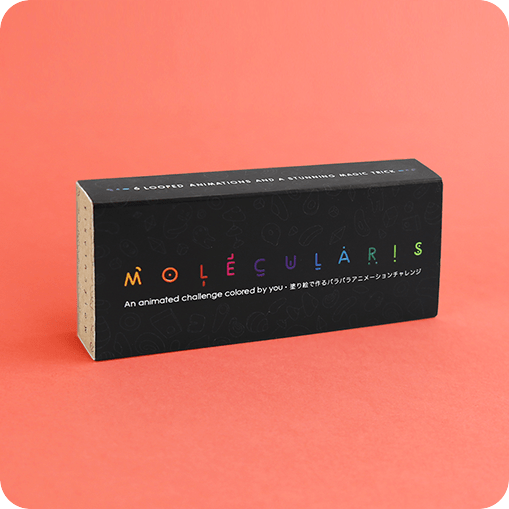 MOLECULARIS - A magical coloring flip book by Flipboku that reinvents the classic flipbook by combining colouring, animation and optical illusion in a single format. 