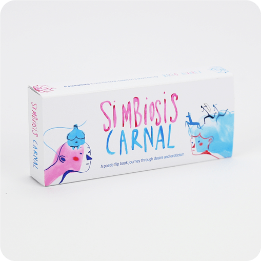 SIMBIOSIS CARNAL – Flip book with 6 different sequences based on the animated short film Simbiosis Carnal by Spanish animation director, illustrator and painter Rocío Álvarez. 